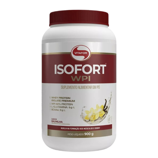 Whey Protein Isolado Isofort Baunilha Pote 900g Vitafor