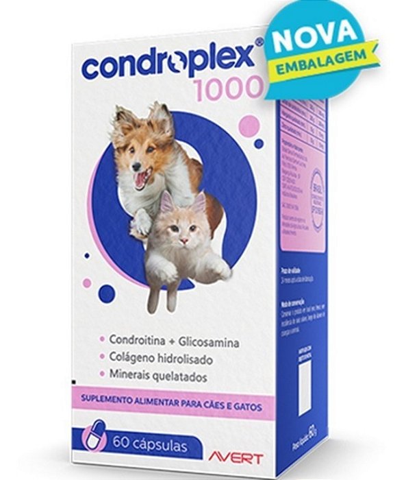 Condroplex 1000 Mg Cães e Gatos com 60 Cápsulas Avert