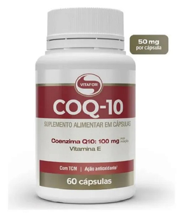 Coq-10 Vitafor Suplemento Alimentar Vitamina Sem Sabor 60 Cápsulas 100mg