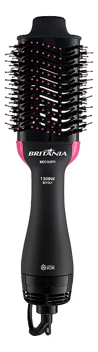 Britânia Escova Secadora Bec02pr 4 Em 1 1300w Cor Preto e Rosa Bivolt 110/220v