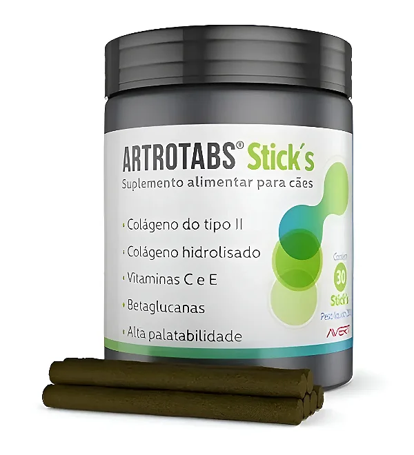 Artrotabs Sticks Para Cães Colágene Tipo Ii Avert