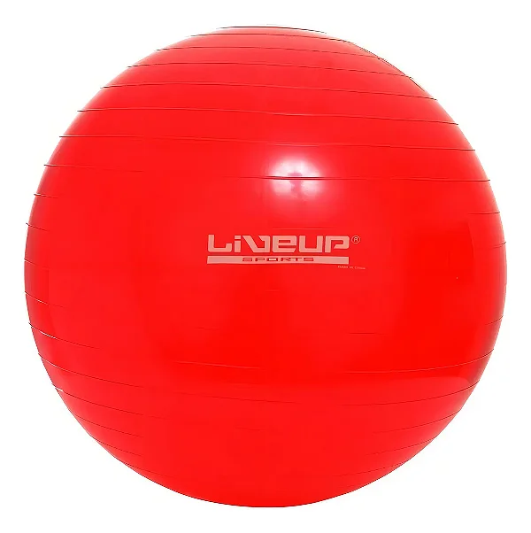Bola Suiça Premium 45cm Vermelha Liveup Sports Com Bomba Cor Vermelho