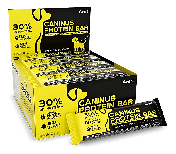 Kit 16 Caninus Protein Bar Suplemento Proteico P/ Cães Avert