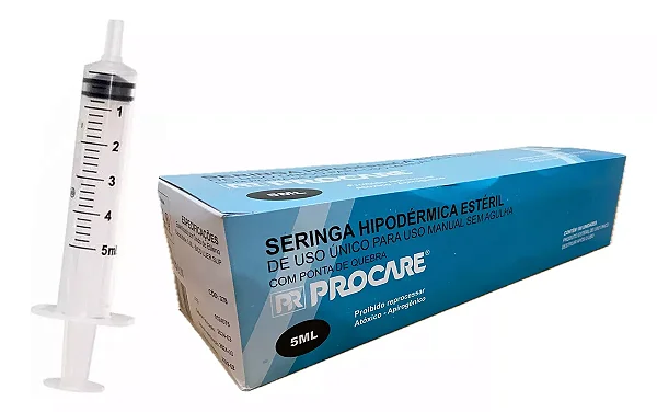 Seringa 5Ml Luer Slip (Sem Agulha) -  Procare