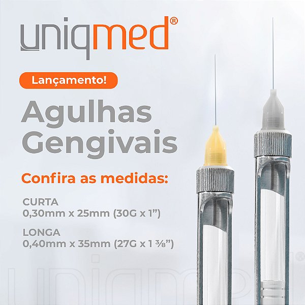 Agulha Gengival Uniqmed - Caixa com 100 unidades - Uniqmed
