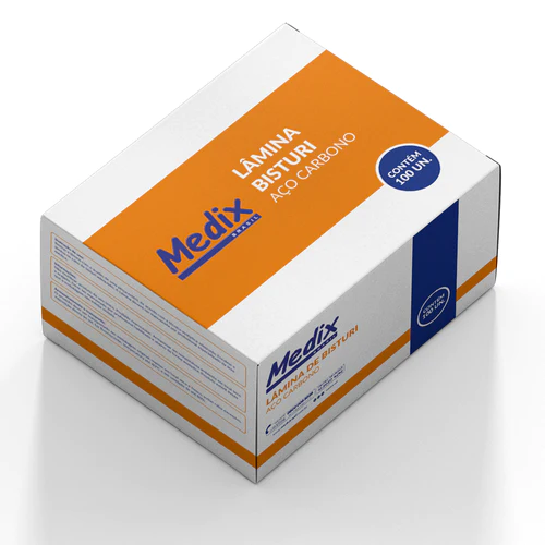 Lâmina De Bisturi De Aço Carbono - Caixa Com 100 Un - Medix