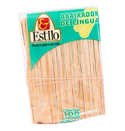 Abaixador de Lingua Em Madeira C/100 - Estilo