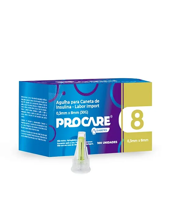 Agulha Caneta Ins 30G 8Mm C/100 Procare