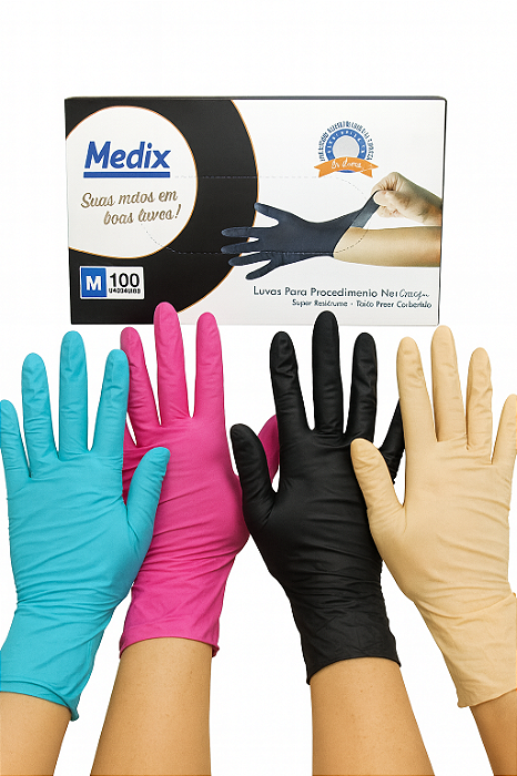 Luva Nitrilica S/Pó Cx Com 100Un - Medix
