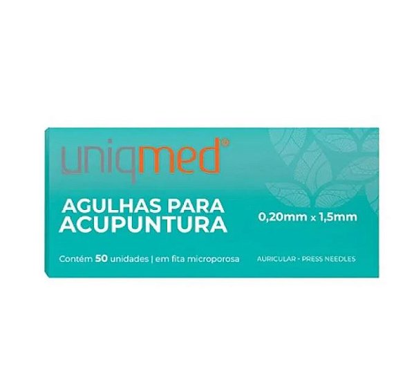 Agulhas Acupuntura Auricular 0,20x1,5mm - cx 50 un -  Uniqmed