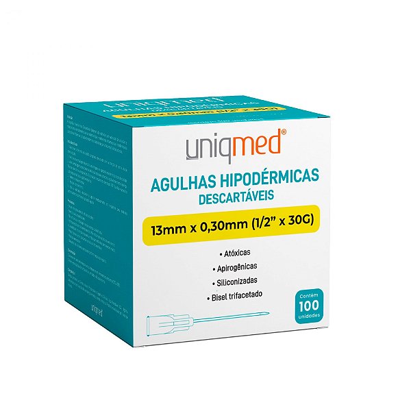 Agulha Hipodérmica (cx com 100 un) -  Uniqmed