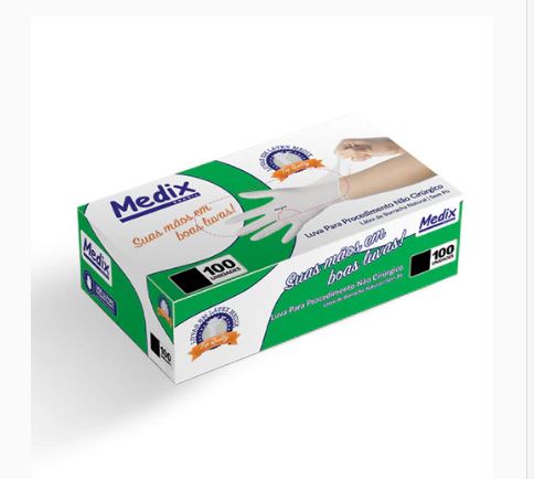 Luva p procedimento nao cirúrgico Látex Sem Pó - Medix