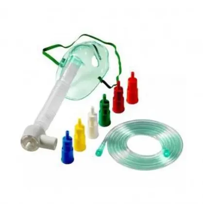 Máscara de Venturi Adulto 2 m MD com Tubo Corrugado e 6 Diluidores