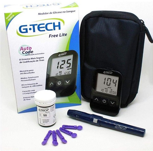 Kit Medidor de glicose G-Tech Free Completo - G-Tech