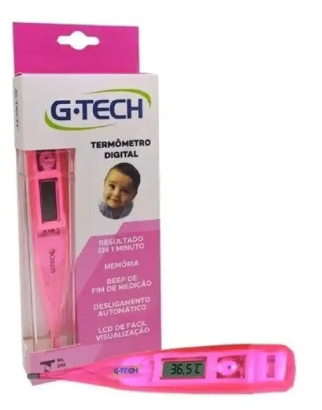 Termômetro Clínico Digital Febre G-tech Th150 Rosa