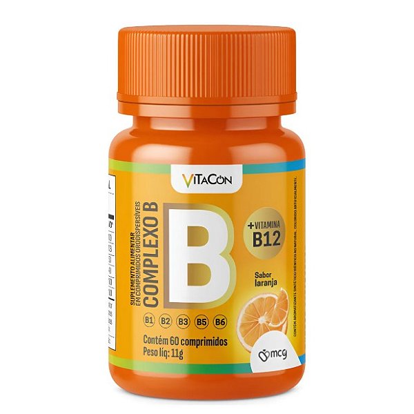 Vitacon Complexo B + B12 60 Comprimidos Orodispersiveis Sabor Laranja - MCG