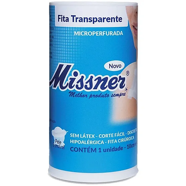 Fita Adesiva Transparente Hipoalérgica 10cm X 4,5m – Missner