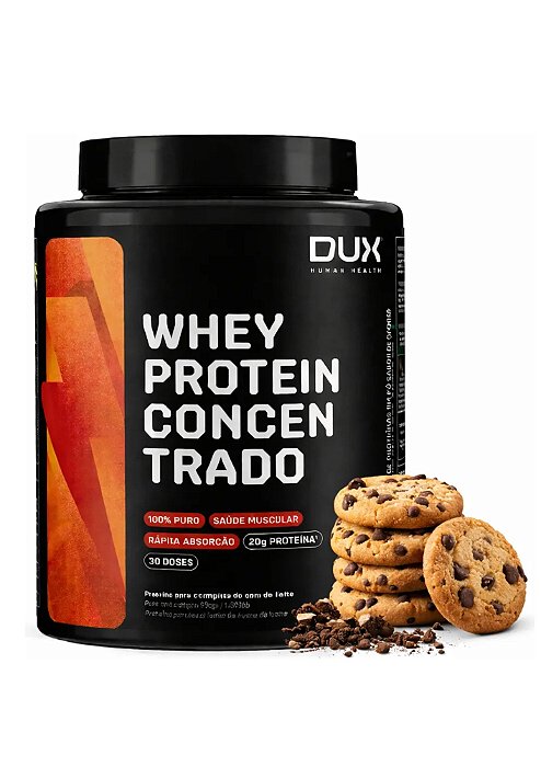 Whey Protein Concentrado 900g Sabor Cookies - DUX