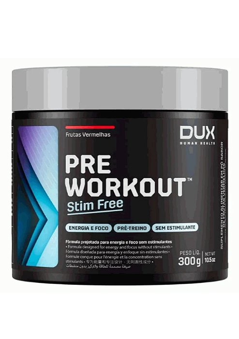 Pre Workout Original Stim Free 300g (pré-treino) Sabor Frutas Vermelhas - DUX