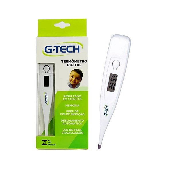 Termômetro Clínico Digital Axilar G-Tech Branco Th150