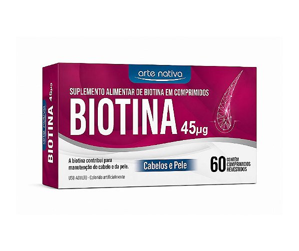 Biotina 45mcg - 60comp - Arte Nativa