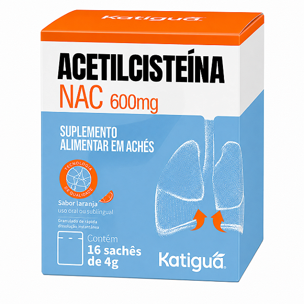 Acetilcisteia NAC 600mg + vit C + D3 + zinco - 16 caps -Katigua