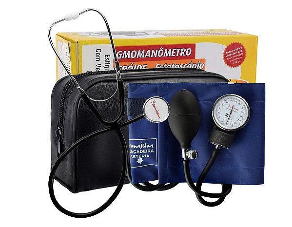 Esfigmomanômetro Aparelho Medidor De Pressao Arterial Manual + Estetoscopio Kit Premium