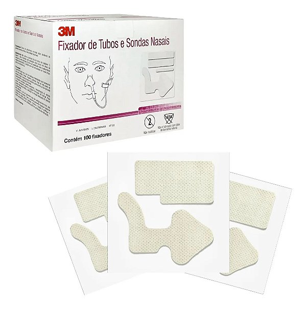10 Adesivos Fixador de Tubos e Sonda Nasais 3M 1500NG Pequeno