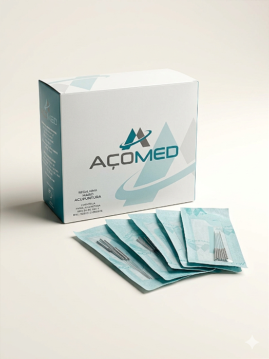 Kit 100 Agulhas Acupuntura 0,25x40mm Estéreis - Acomed  (10 blisters com 10 agulhas cada)