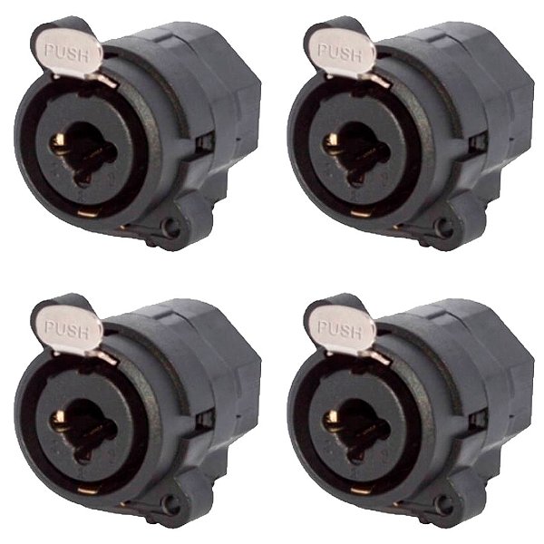 Conector Combo Xlr Fêmea Painel 3p Wc 330 Wireconex 04 Unidades