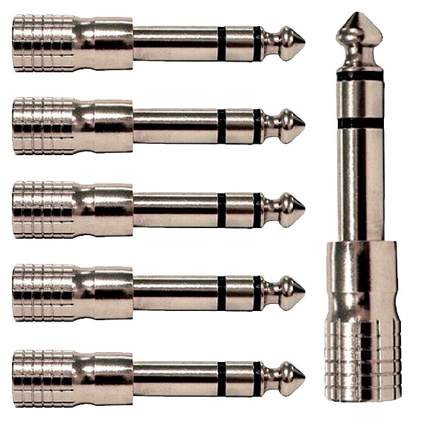 Kit 6 Adaptadores 3,5 Femea Trs 6,3mm Macho Wc347 Wireconex