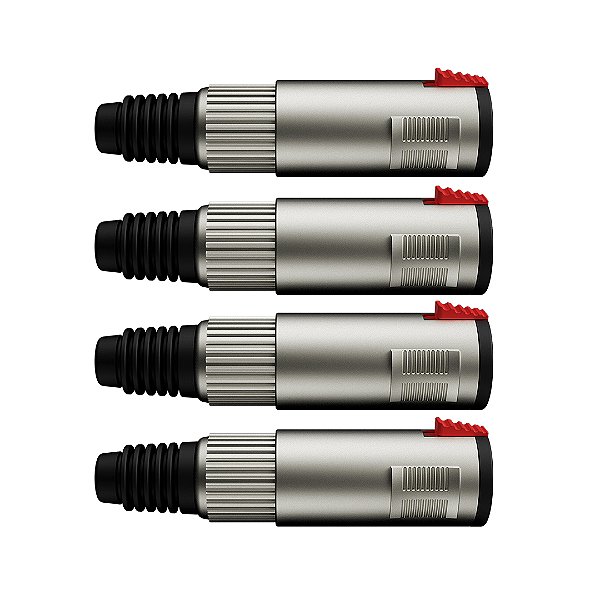 Kit 4 Conectores P10 1/4 Femea Linha Trs Wc 197 Wireconex