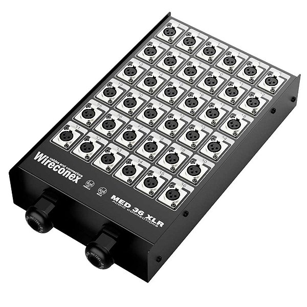 Painel Medusa 36 Vias XLR Com Conectores Com 2 Prensa Cabo de Nylon Wireconex