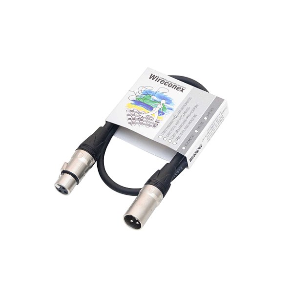Cabo Para Microfone XLR / XLR 1 Metro Emborrachado Mpbe-1 Wireconex