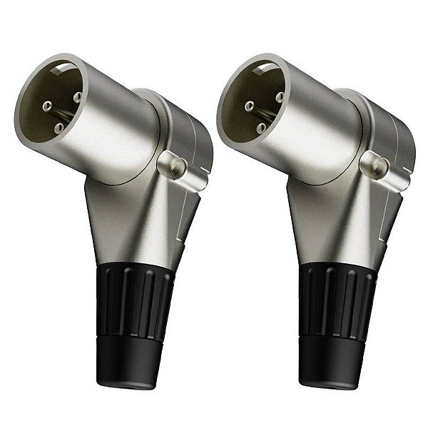 Kit 2 Conectores XLR Macho Linha 90 Graus Wc 2053 Wireconex