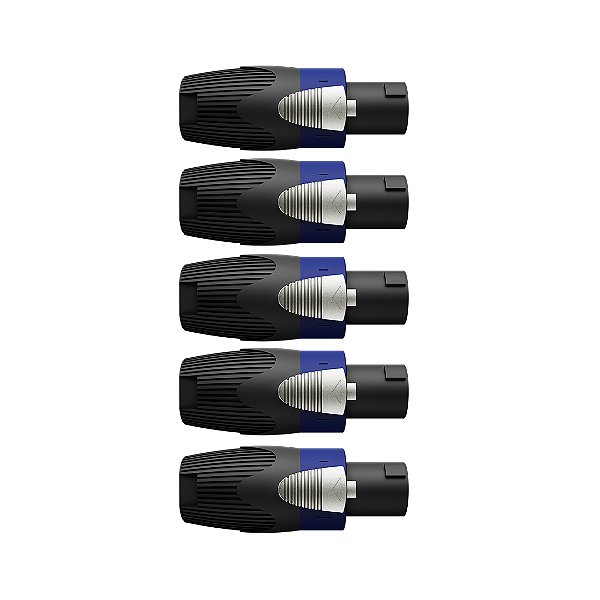 Kit 5 Conectores SPEAKON Macho Para Cabo Wc 605 Wireconex