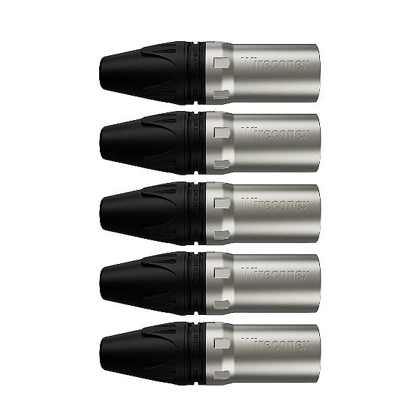 Kit 5 Conectores XLR Macho Para Cabo Wc 1013 Wireconex