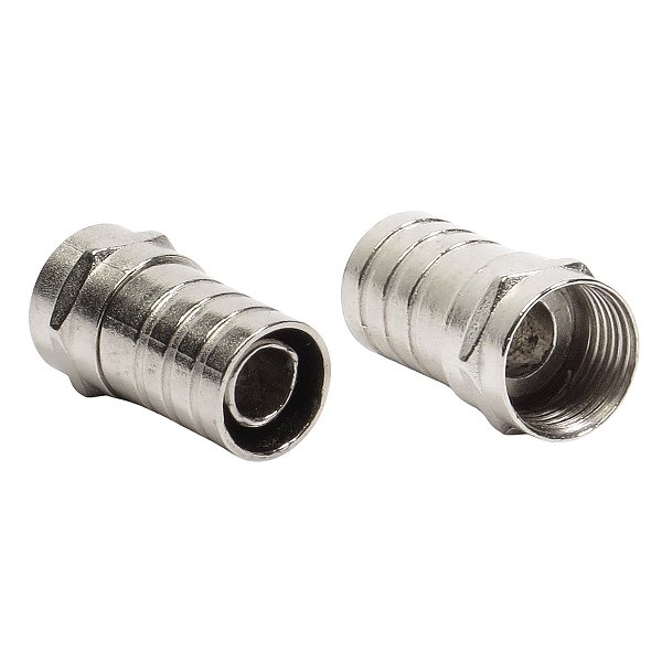 Kit com 100 Conectores F Rg 6 Tipo Barril Storm