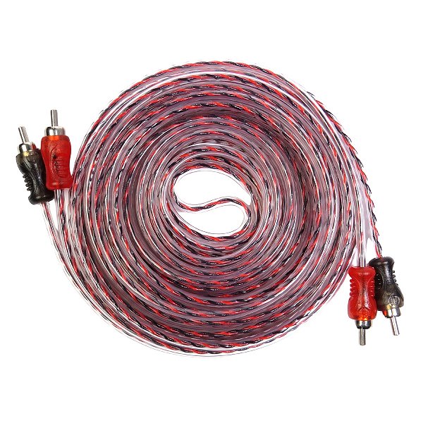 Cabo 2 x 2 RCA Transparente Automotivo 5m Storm