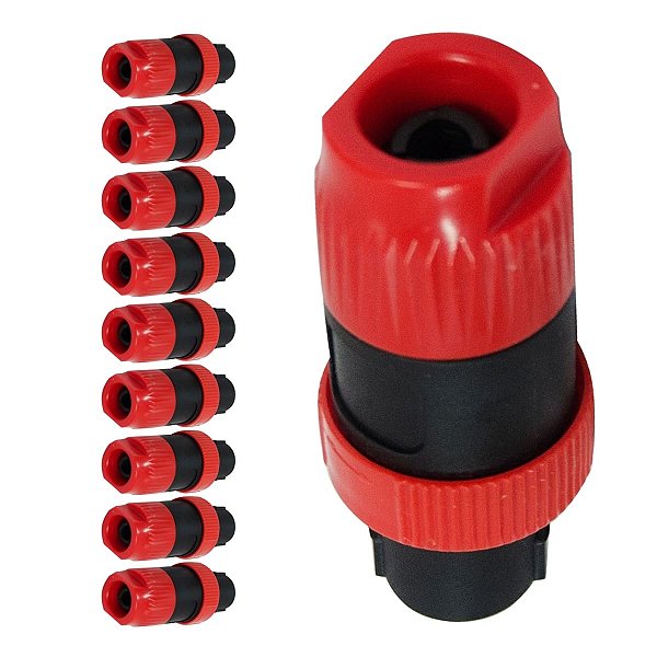 Kit com 10 Conectores Machos para Cabos 4 Polos Spkcorpo Curto Storm