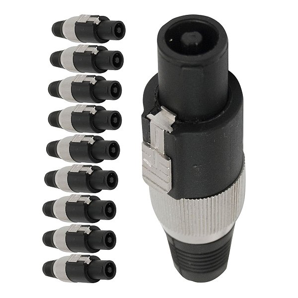 Kit com 10 Conectores Machos para Cabos 4 Polos SPK Metal Storm