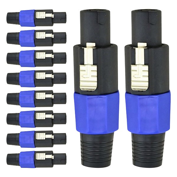 Kit com 10 Conectores Plug Speak-on de 4 Polos Storm
