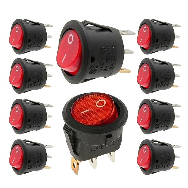 Kit com 10 Chaves Kcd1-105-102n 3 Polos 6A/250VAC 10A/125VAC Storm