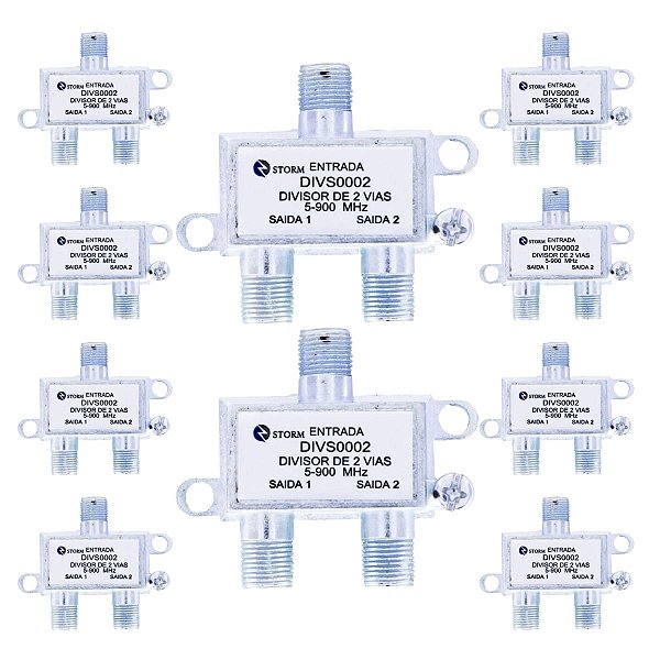 Kit com 10 Divisores de Antena 1x2 5-900mhz Storm