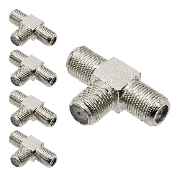 Kit com 5 Emendas T 1x2 Jack F Pequena Storm