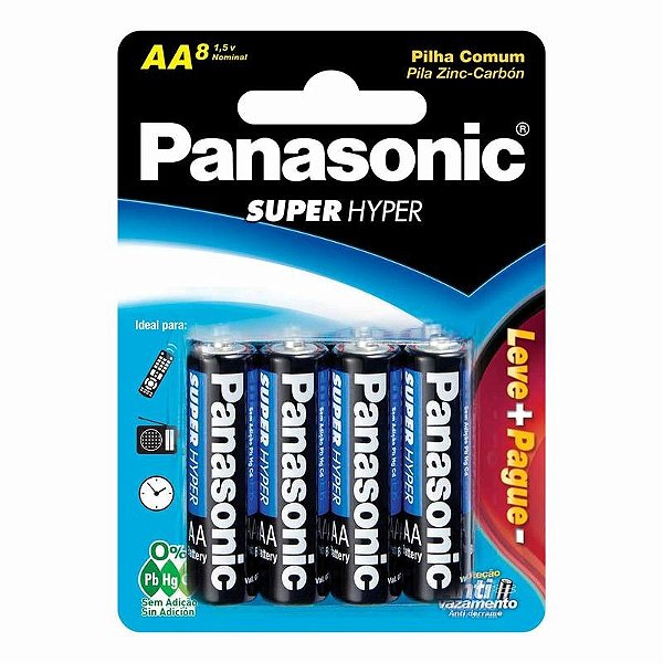 Pilha Comum AA Pequena Sm-8 Um-3shs/l8p6 Panasonic