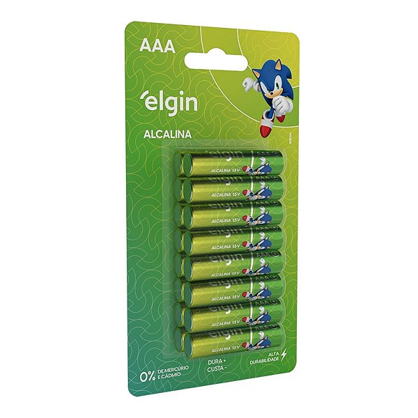 Kit com 16 Pilhas Alcalinas AAA Palito Elgin