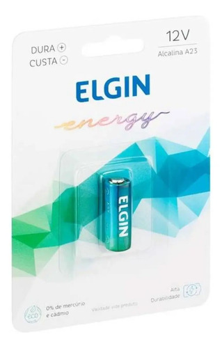 Bateria Alcalina A23 Cartela Com 01 Unidade Elgin