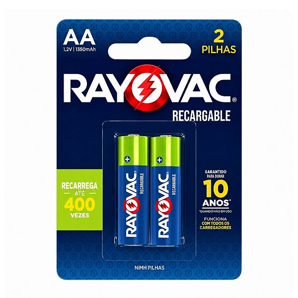 Kit com 2 Pilhas Recarregáveis Eco AA Pequena SM-24 Rayovac