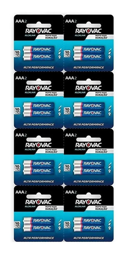 Kit com 16 Pilhas Alcalinas Multiblister AAA Palito Rayovac